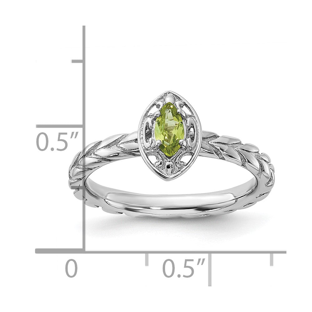 Sterling Silver Stackable Expressions Peridot Ring