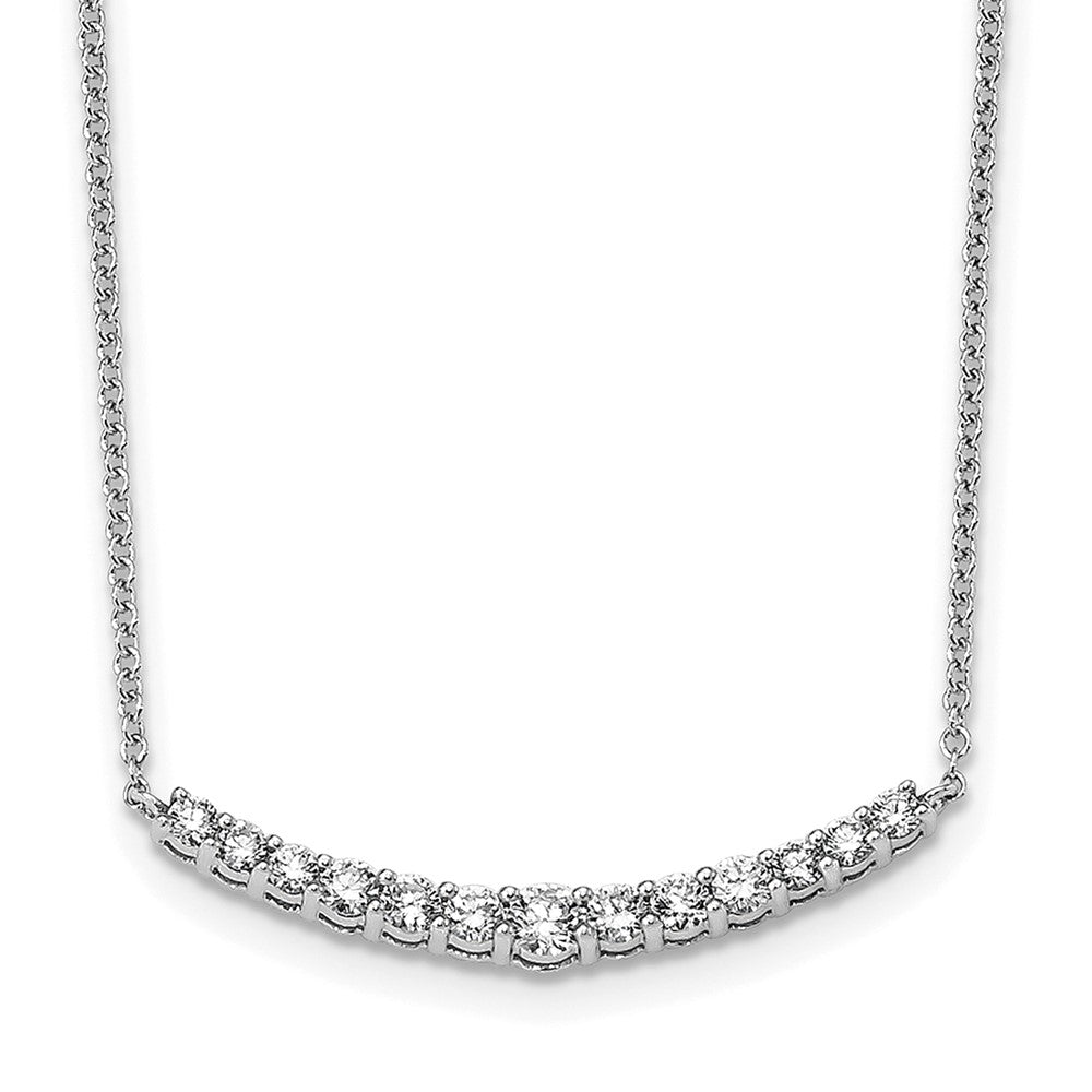 True Origin 14k White Gold 1/2 carat Lab Grown Diamond VS DEF 18 inch Fashion Bar Necklace