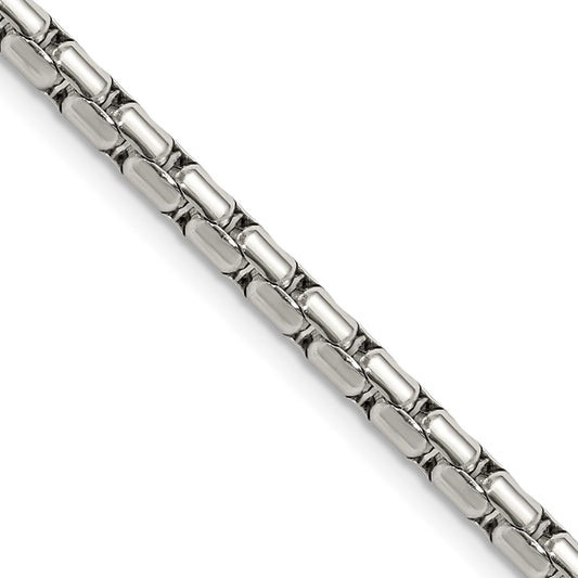 Chisel Stainless Steel Polished 3.5mm 22 inch Elongated Round Box Chain