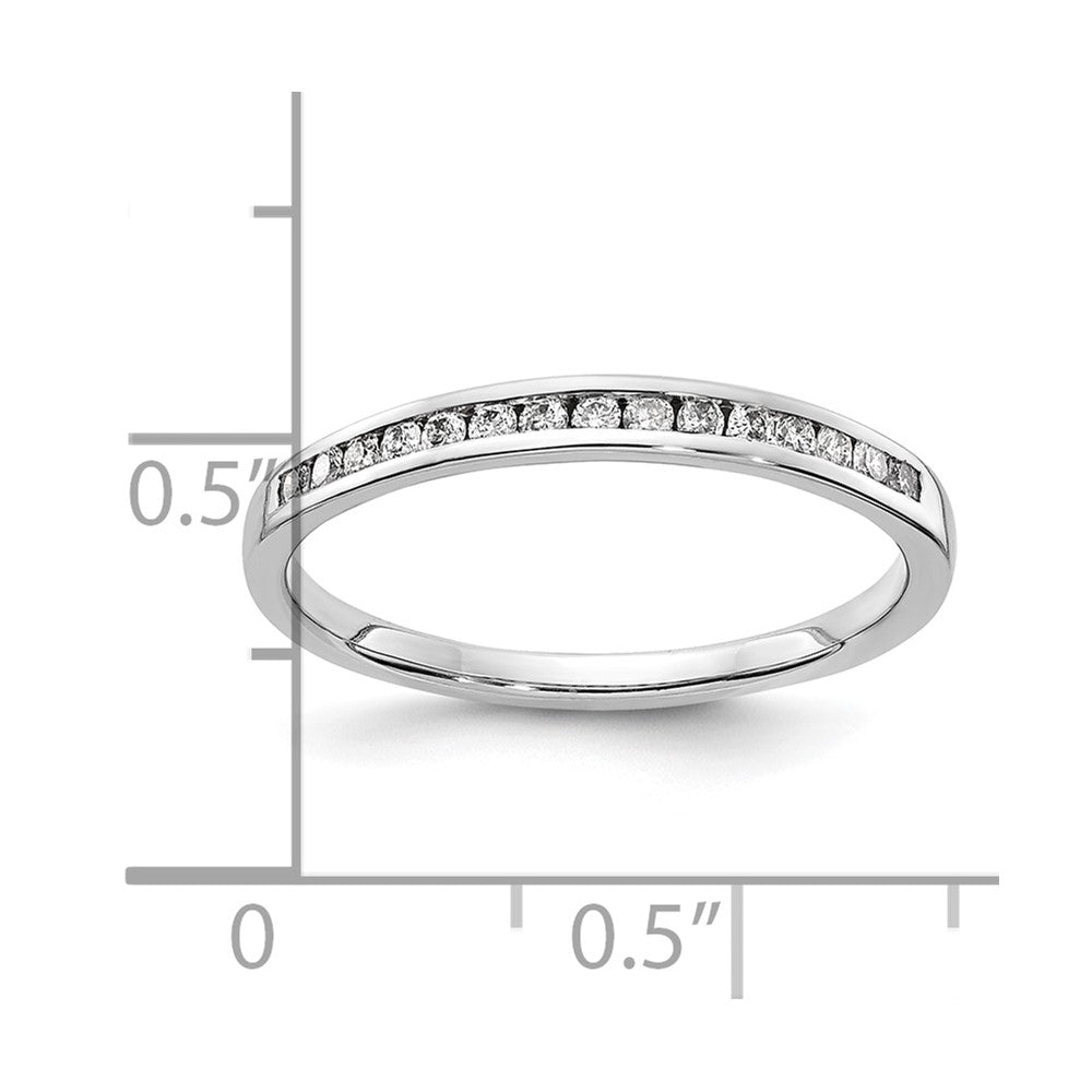 10K White Gold Diamond Channel Band Size 6.75