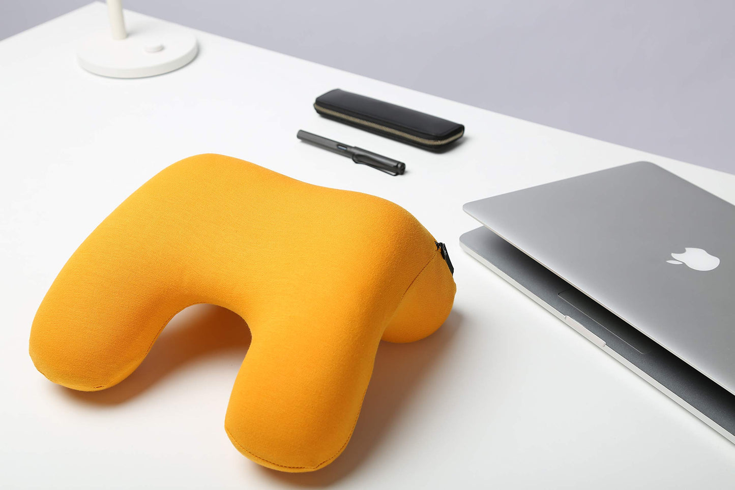 Yellow Travel Pillow Set with Eye Mask and Ear Plugs QGM22669