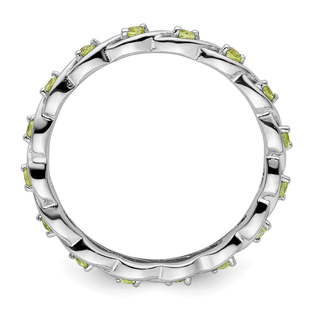 Sterling Silver Stackable Expressions Peridot Ring Size -8