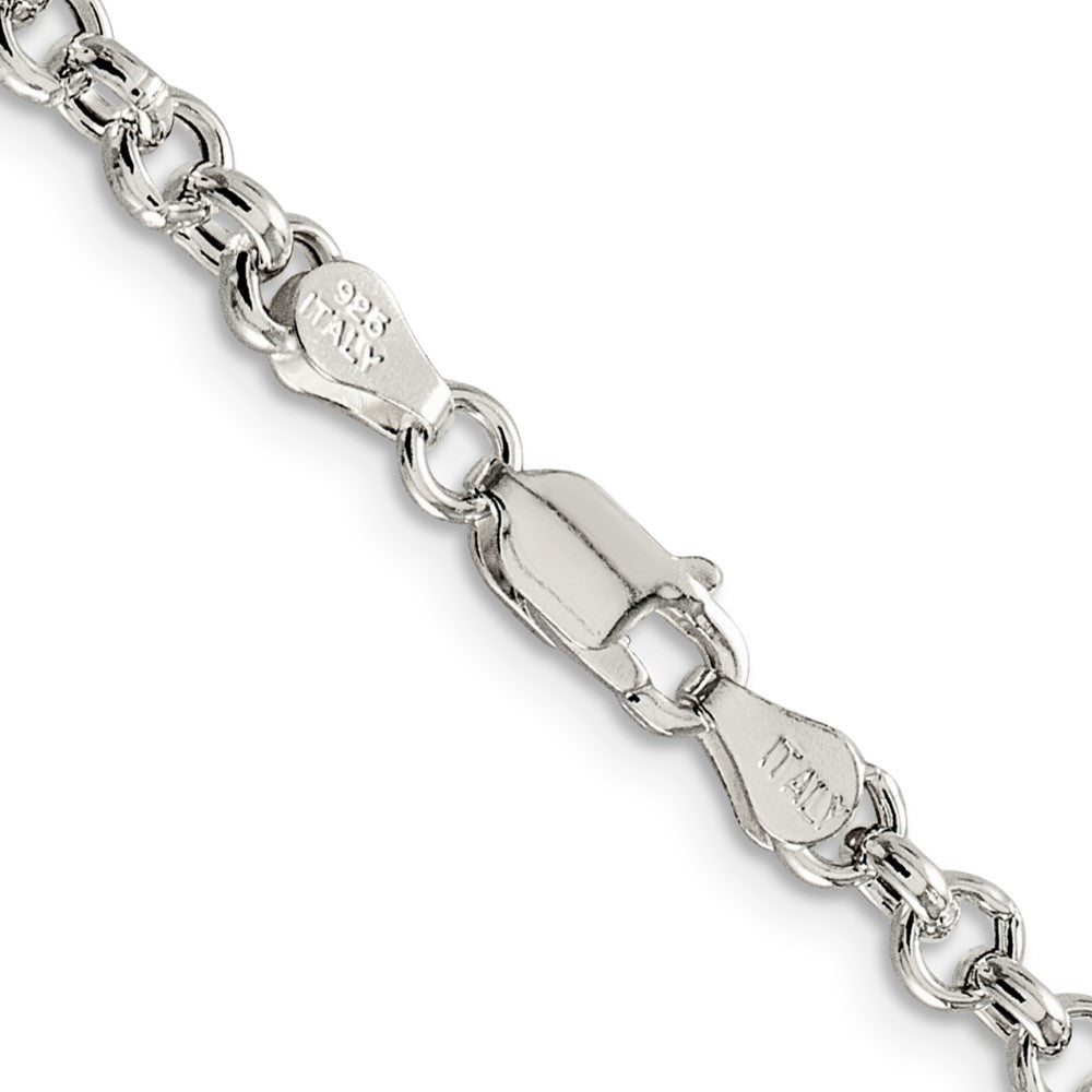 Sterling Silver 4.25mm Semi-solid Rolo Chain 24 Inches