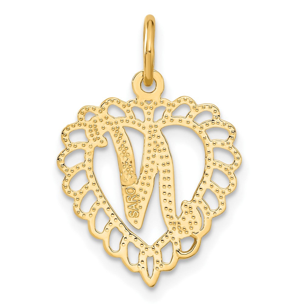 10k Gold Initial N Charm