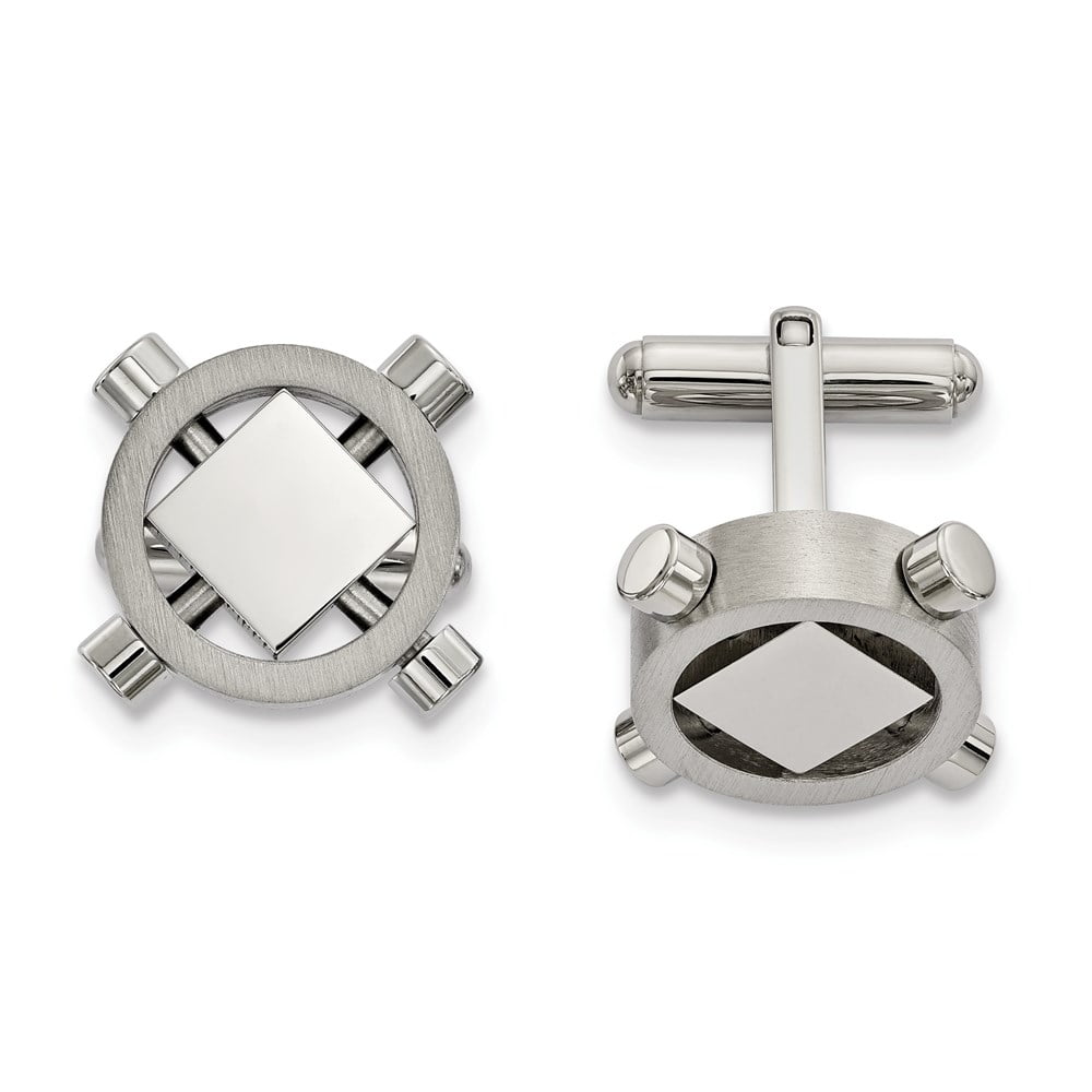 Chisel  Stainless Steel Brushed and Polished Men's Cuff Links