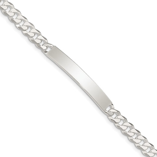 Sterling Silver Curb Link ID Bracelet 7.5 inches