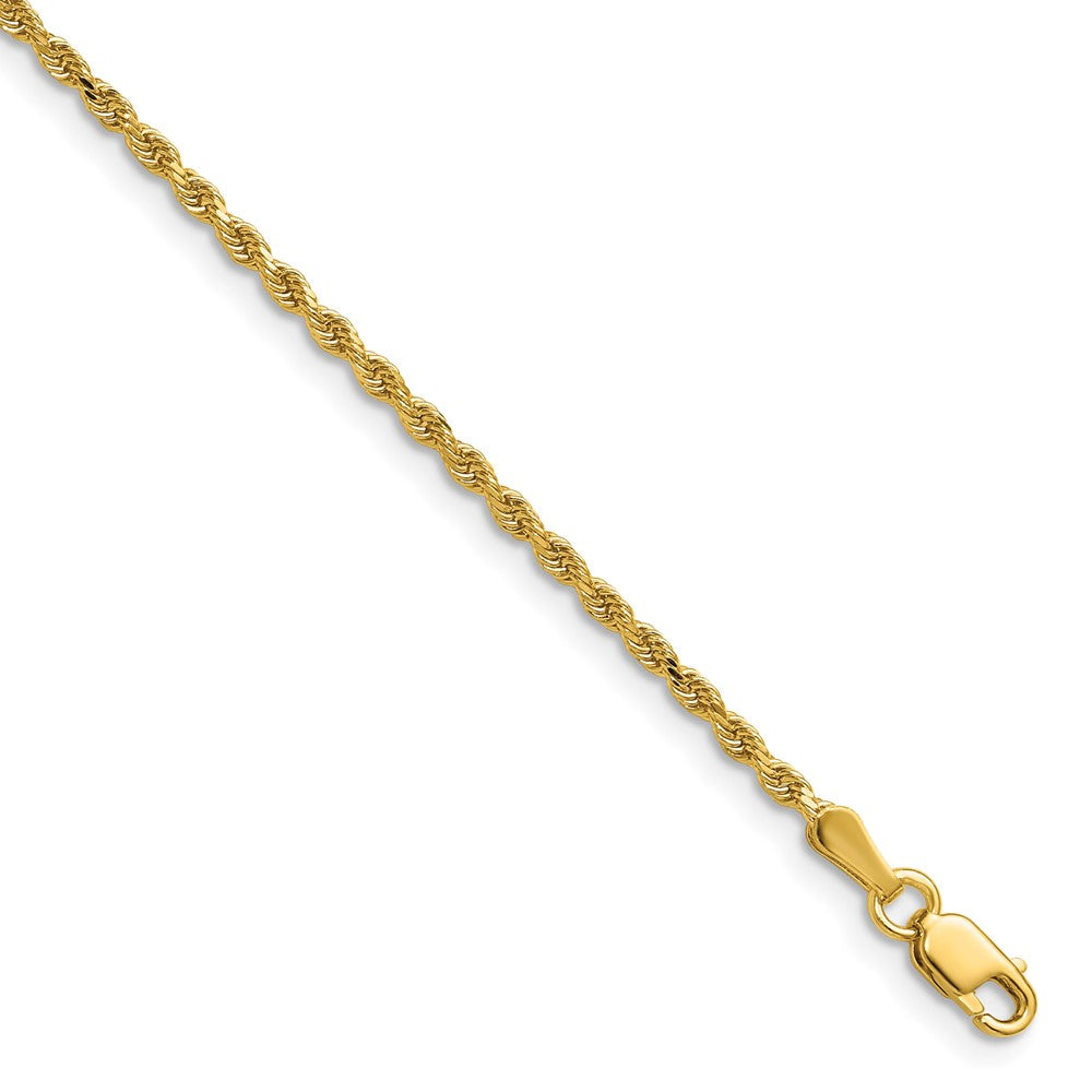 14K 22 inch 1.75mm Diamond-cut Rope with Lobster Clasp Chain