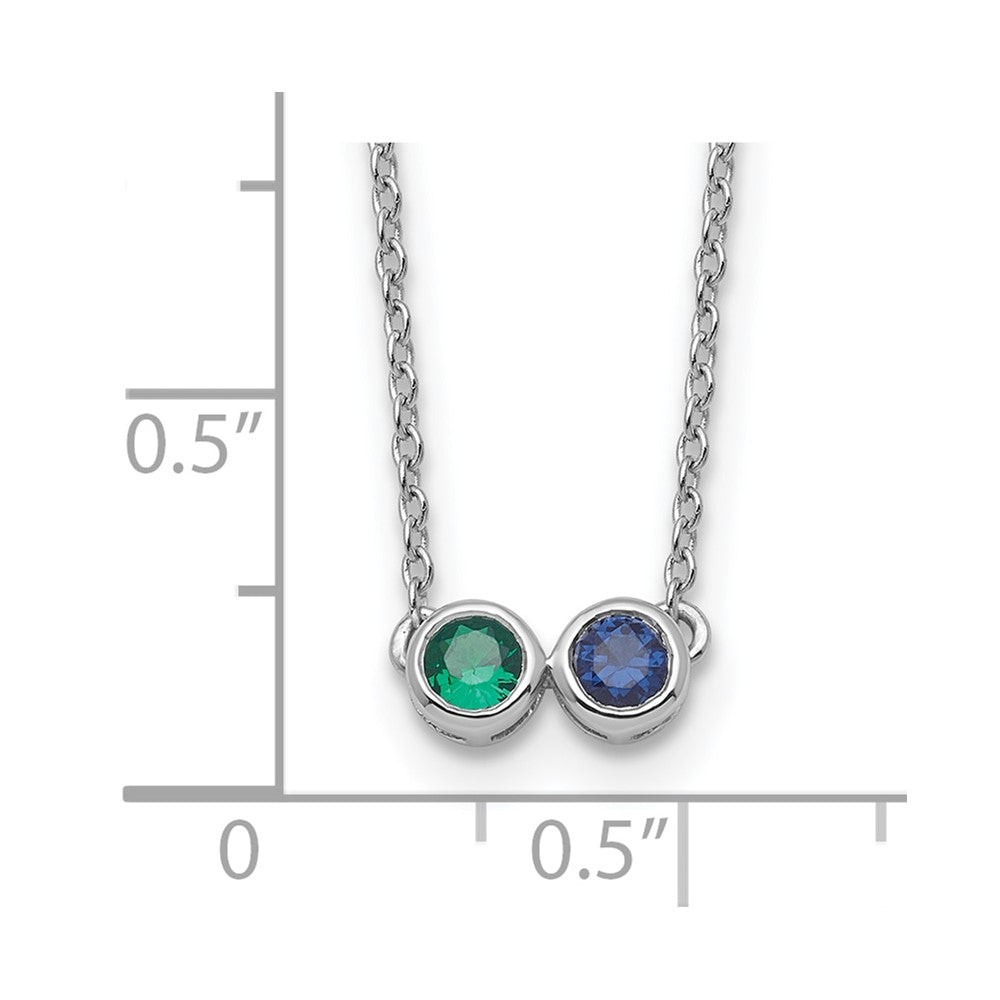 14KW 2 Family Birthstone Necklace Mounting