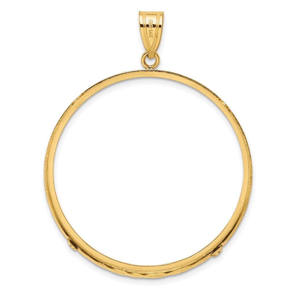 Wideband Distinguished Coin Jewelry 14k Polished 38.1mm Prong Coin Bezel Pendant