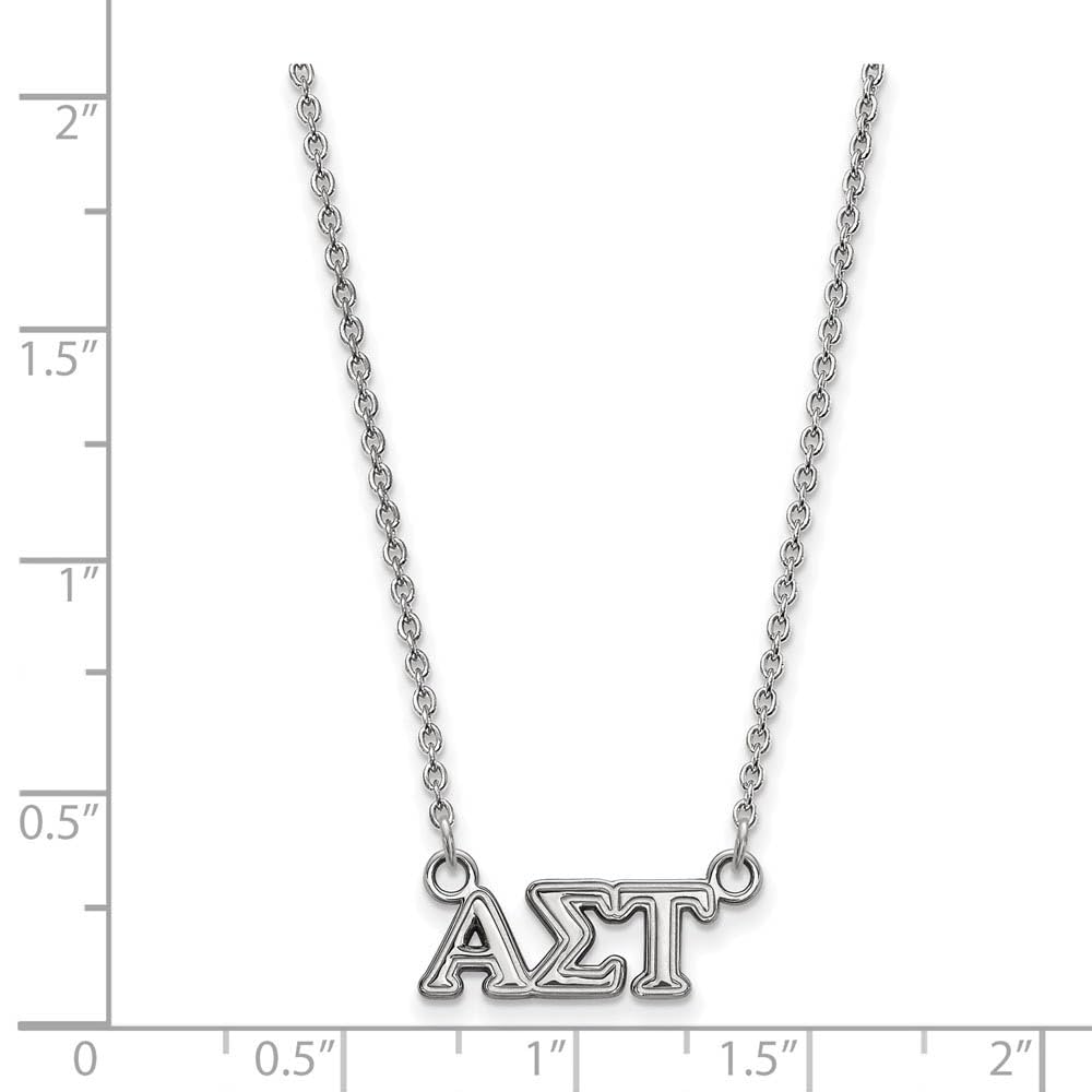 Sterling Silver 18in Official Licensed Greek Sororities Alpha Sigma Tau (???) XS Pendant w/ Necklace