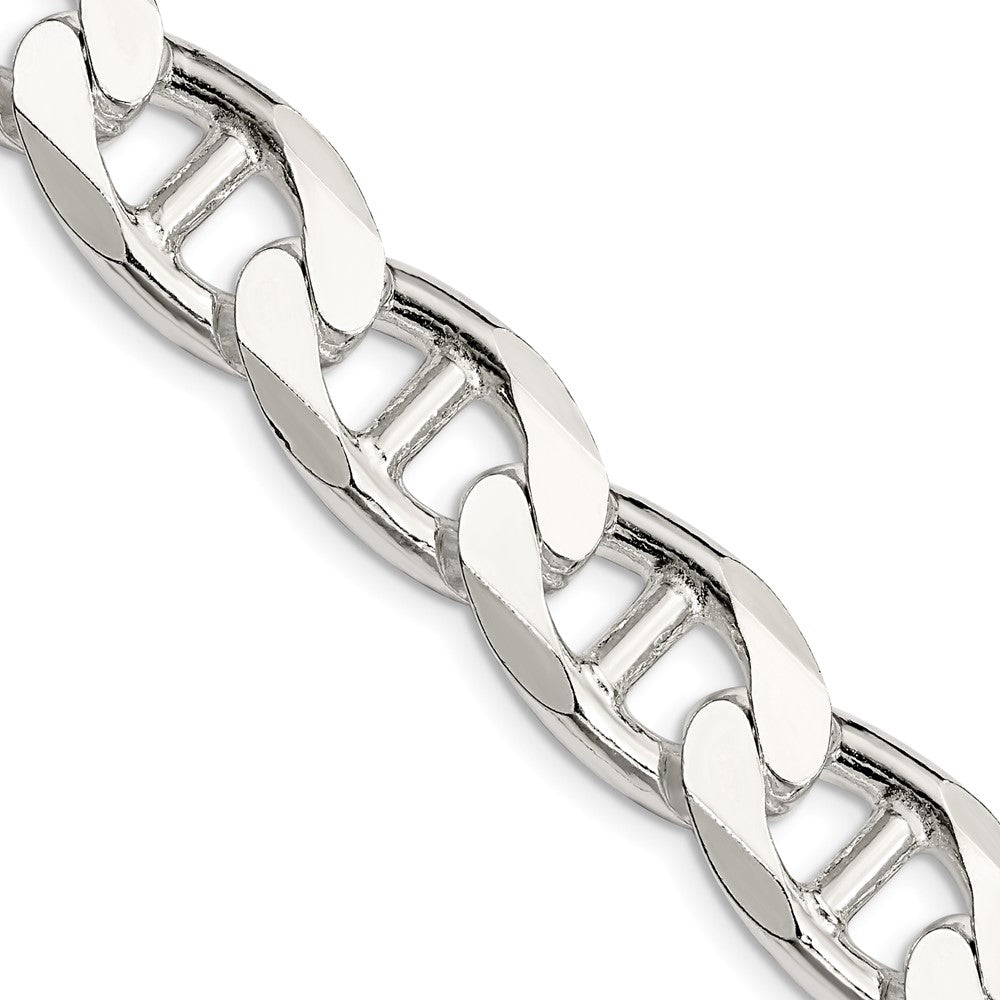 Sterling Silver 13.5mm D/C Flat Anchor Curb Chain 24 Inches