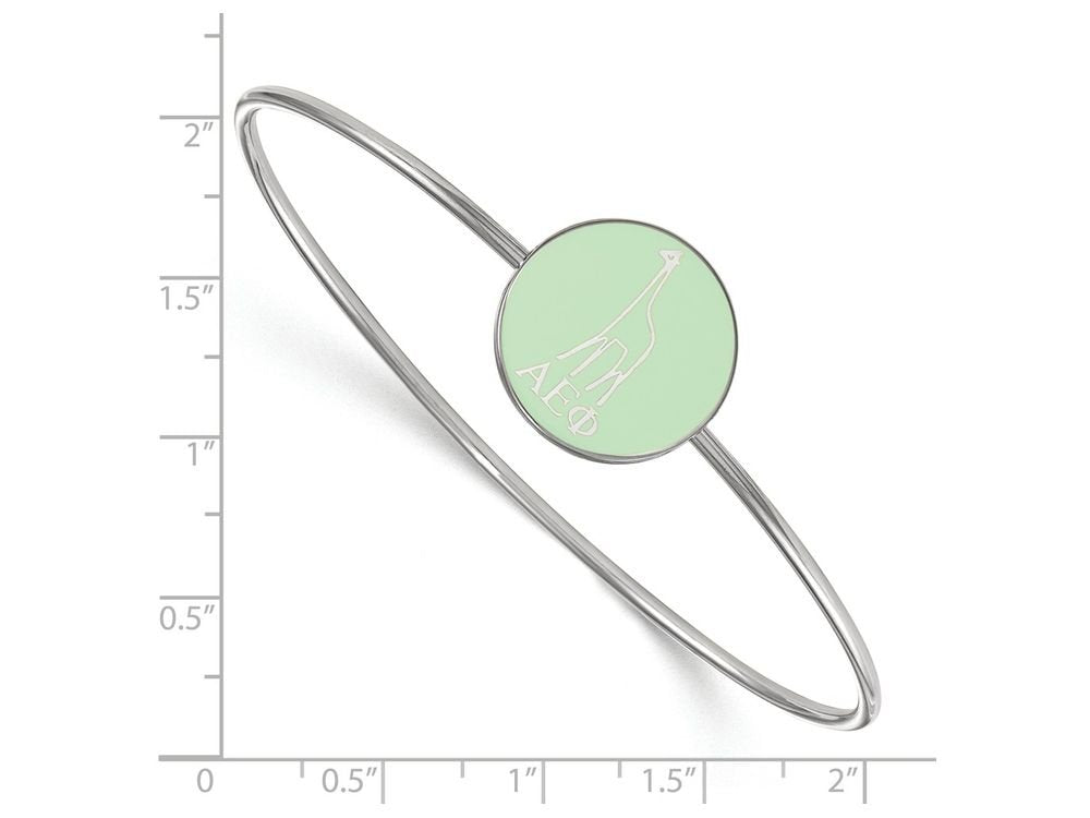 Sterling Silver Official Licensed Greek Sororities Alpha Epsilon Phi Enameled Slip-on Bangle