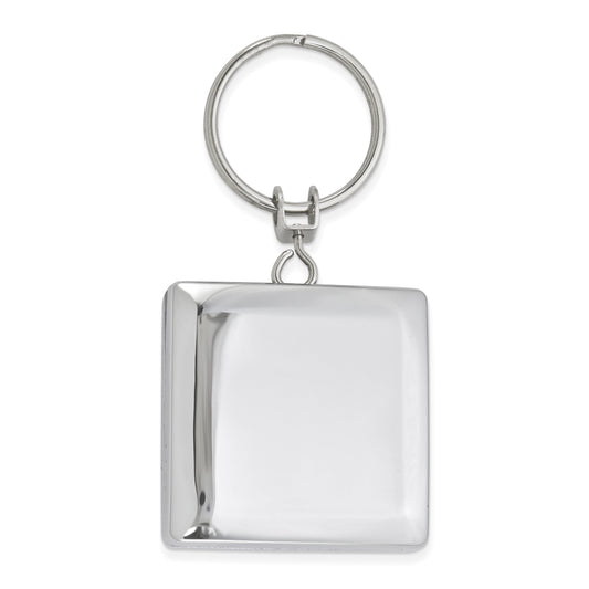 Engravable Square Zip Pull Retractable Key Ring w/Belt Clip GM16782