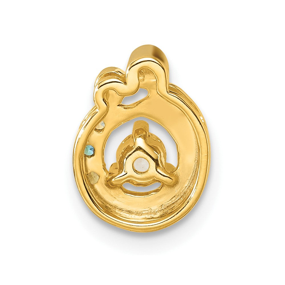 14k 3 Birthstone and Dia Mother/Child Chain Slide Semi-mount
