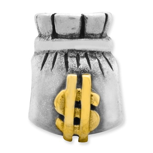 Sterling Silver & 14k Reflections Money Bag Bead