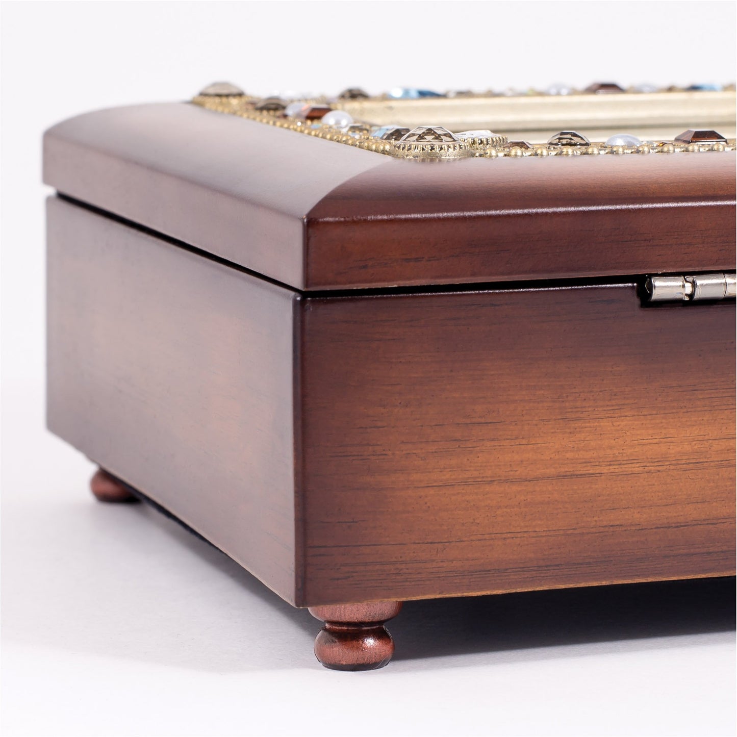 Nanas Are Angels Jeweled Woodgrain Jewelry Music Box - Plays Tune Fur Elise