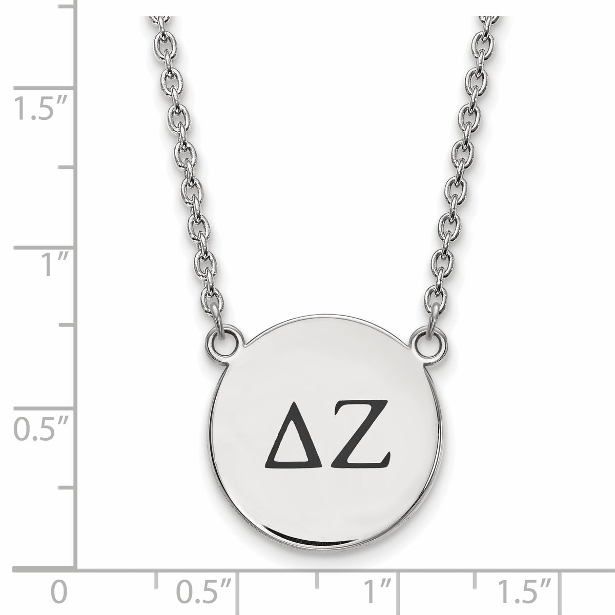 Sterling Silver 18in Official Licensed Greek Sororities Delta Zeta (??) Small Enamel Pendant w/Necklace