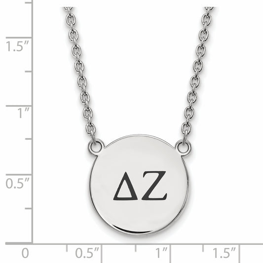 Sterling Silver 18in Official Licensed Greek Sororities Delta Zeta (??) Small Enamel Pendant w/Necklace