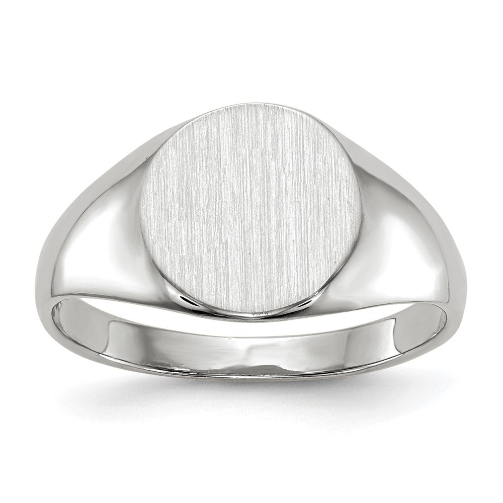 10k White Gold 9.0x9.5mm Closed Back Signet Ring