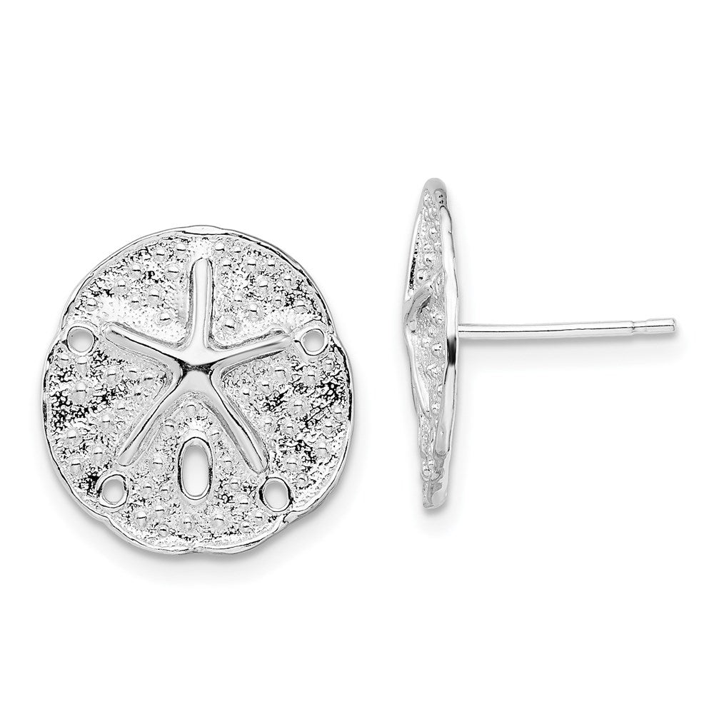Sterling Silver Rhodium-plated Polished & Textured Leaf Ear Climber Earring