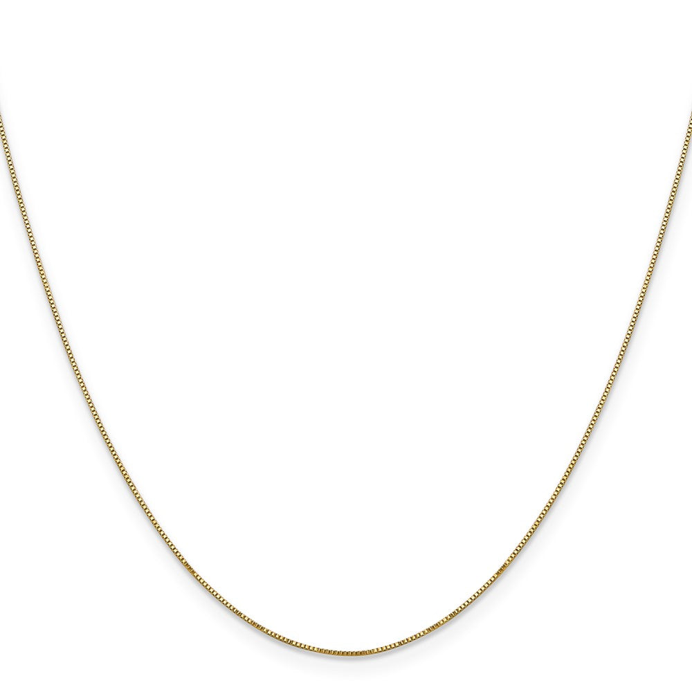 14K 24 inch Carded .5mm Box Link with Spring Ring Clasp Chain