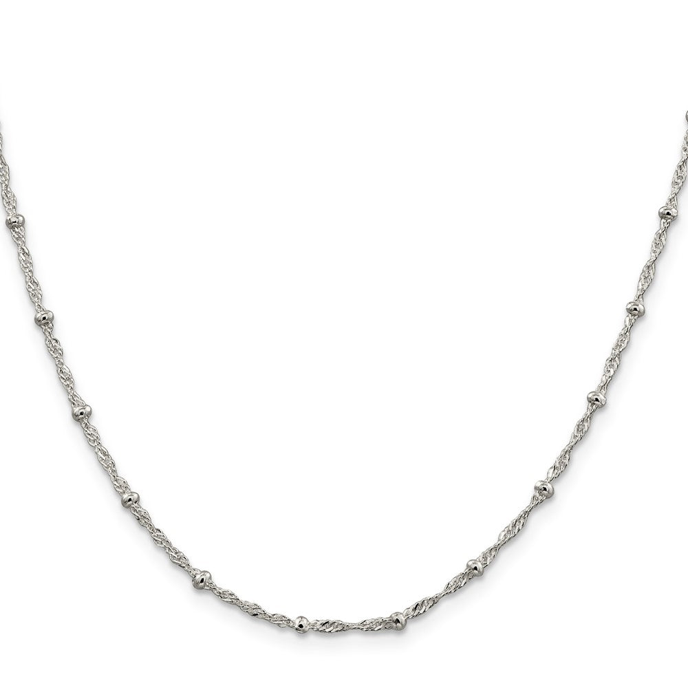 Sterling Silver 2.5mm Singapore w/ Beads Chain 14 Inches