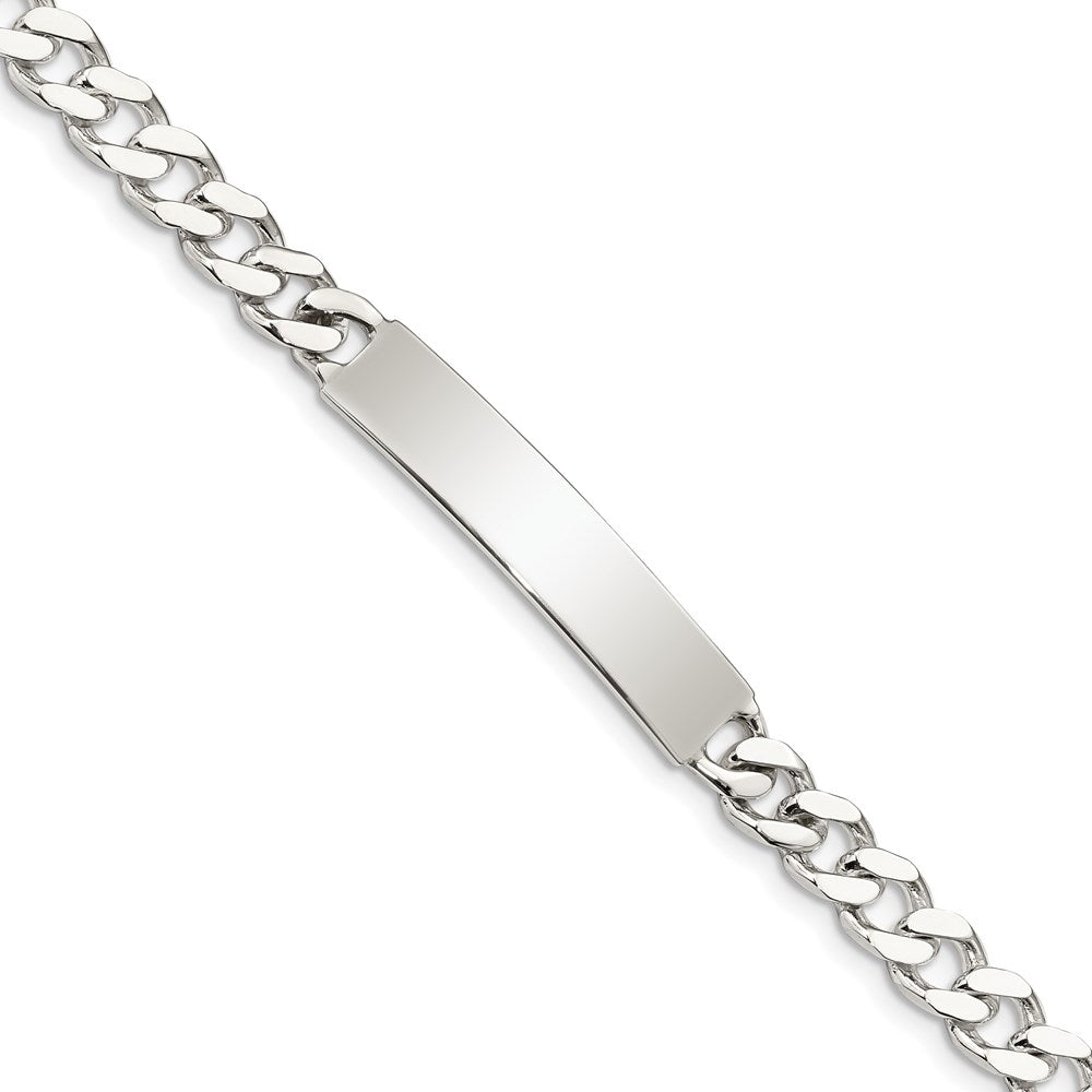 Sterling Silver Polished Engraveable Curb Link ID Bracelet 7 inches