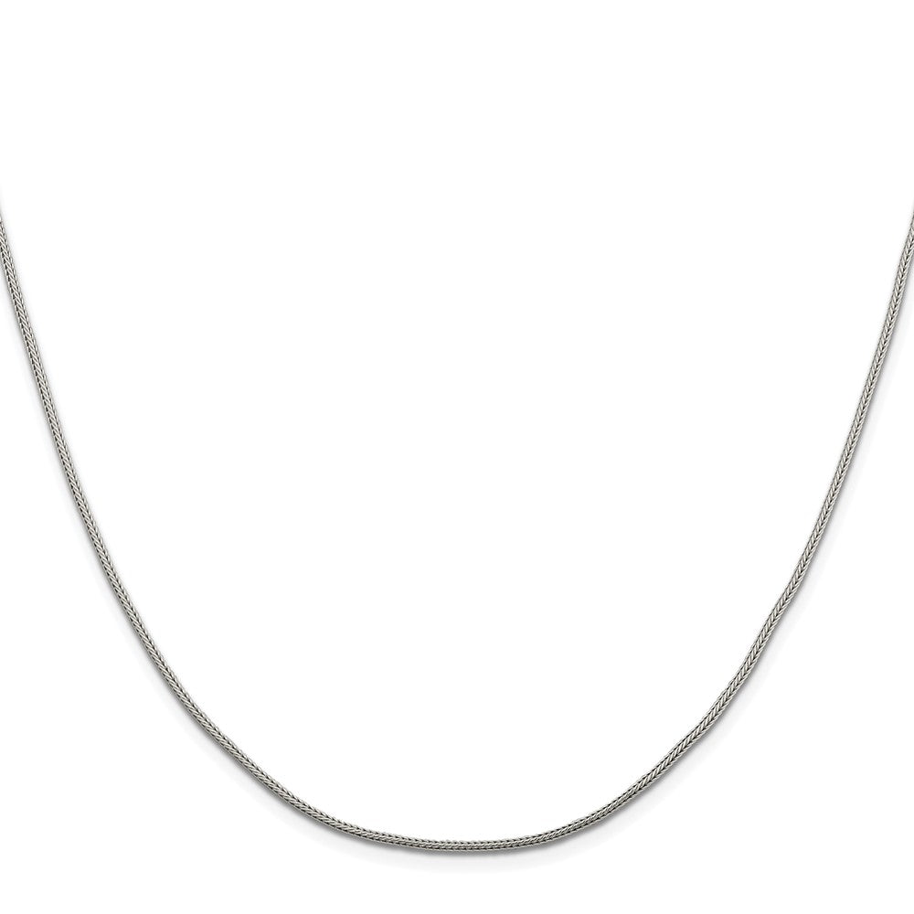 Sterling Silver Rhodium-plated 1.25mm Diamond-cut Round Franco Chain w/4in