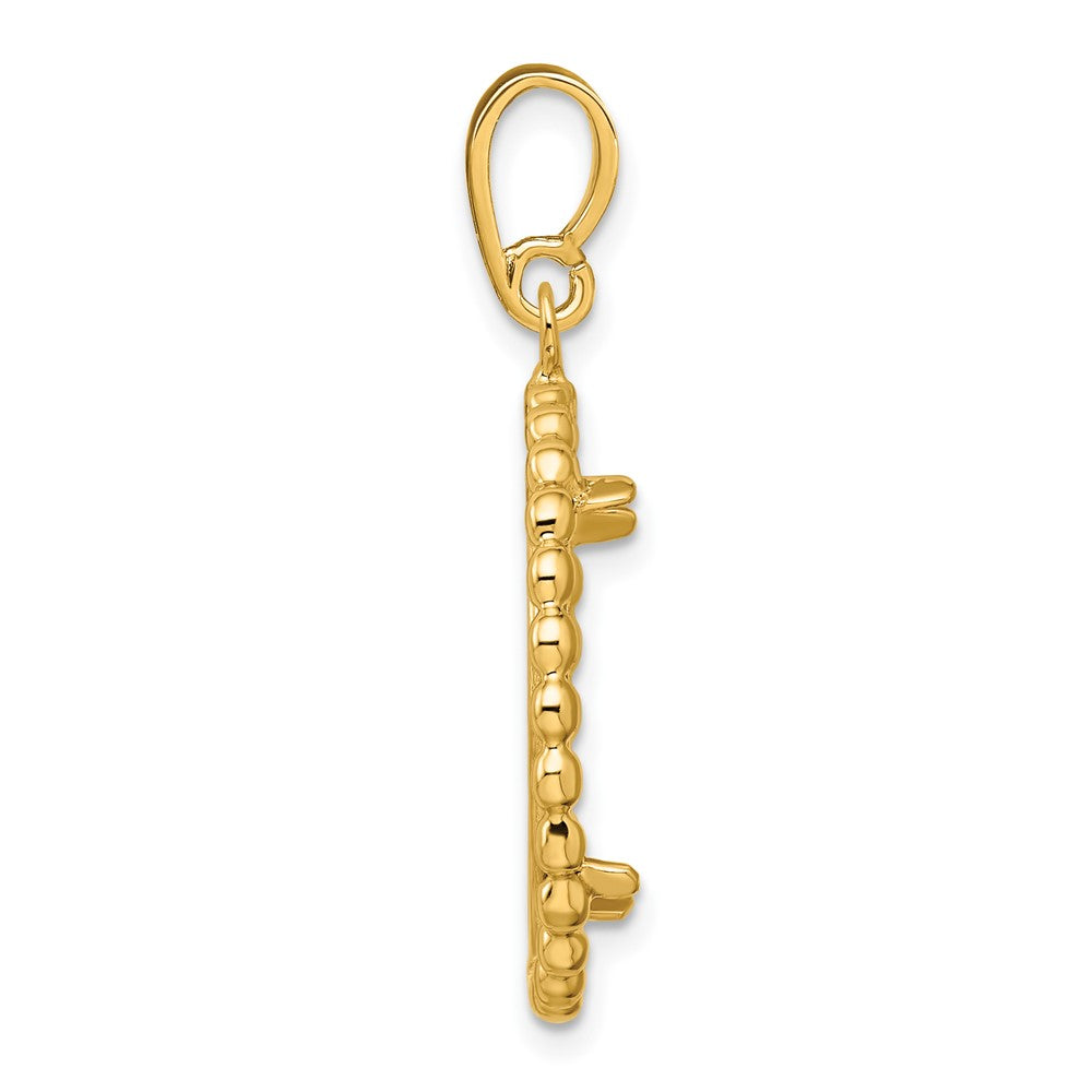 Wideband Distinguished Coin Jewelry 14k Polished with Beaded Edge 17.8mm Prong Coin Bezel Pendant