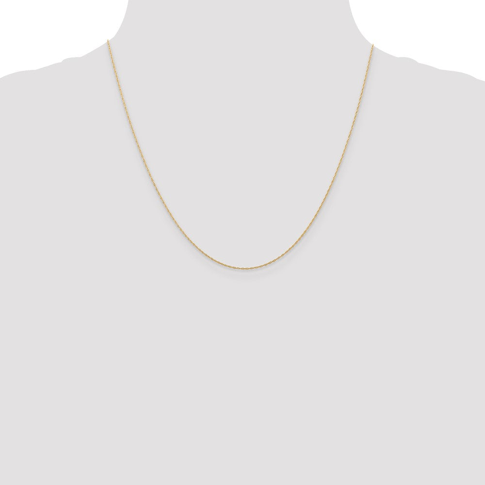 10K Rose Gold .5mm Carded Cable Rope Chain