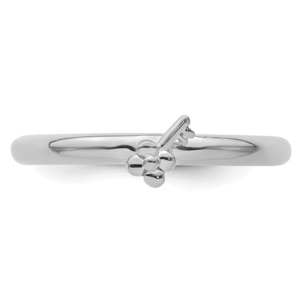 Sterling Silver Stackable Expressions Rhodium Key Ring