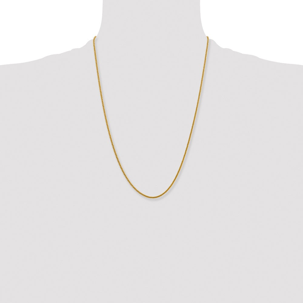 Stainless Steel Polished Yellow IP-plated 2.2mm Cyclone 24in Chain