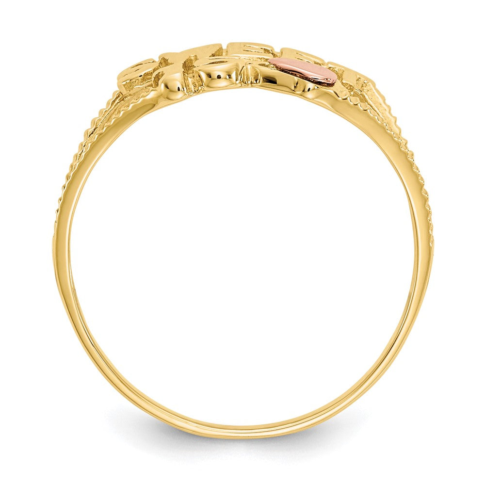 14K Two-tone Sweet 15 Heart Ring Size 6
