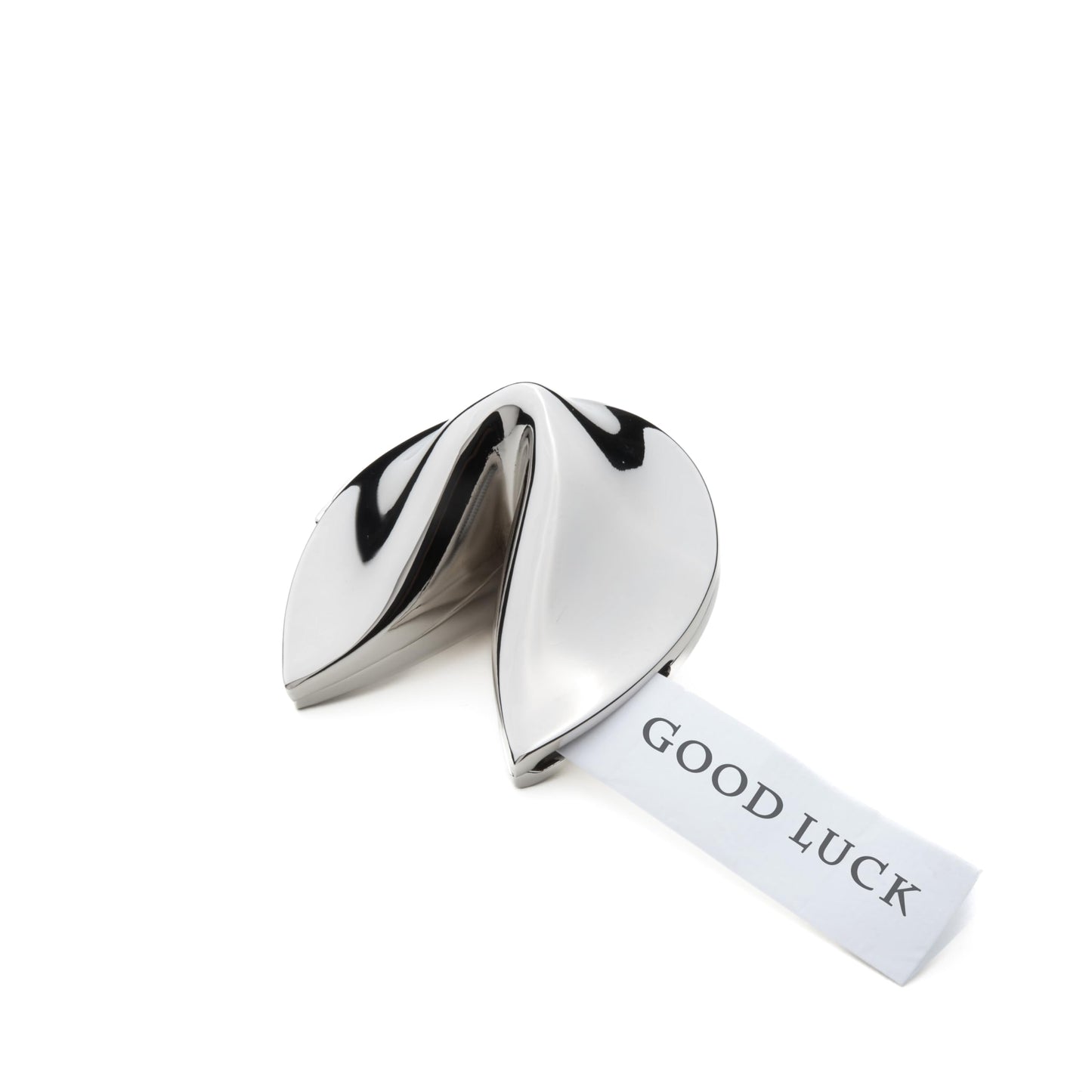 Silver-tone Hinged Fortune Cookie Shaped Box GM2162