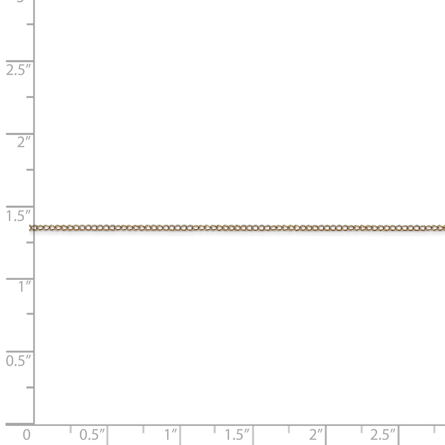 14K 18 inch Carded .5mm Curb with Spring Ring Clasp Chain
