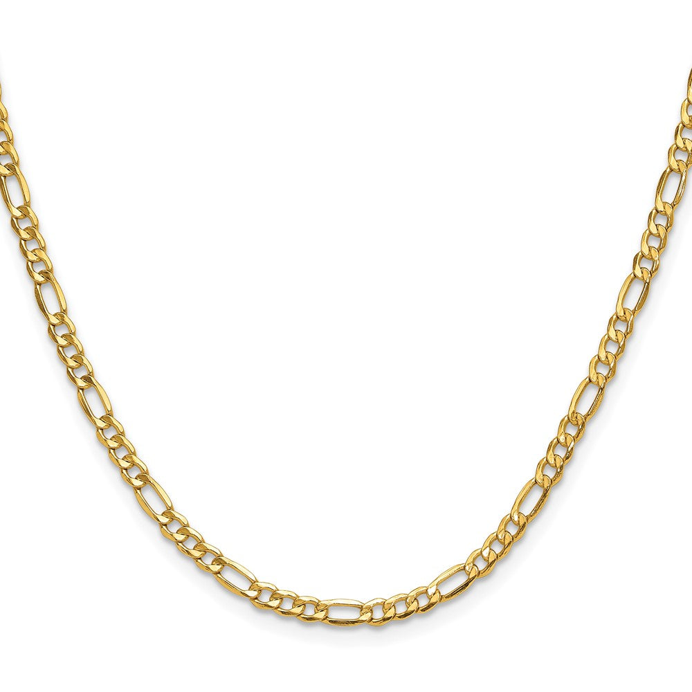 14k 3.5mm Semi-Solid Figaro Chain