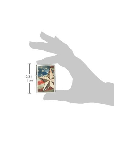 Zippo Retro Star Brushed Chrome Windproof Pocket Lighter