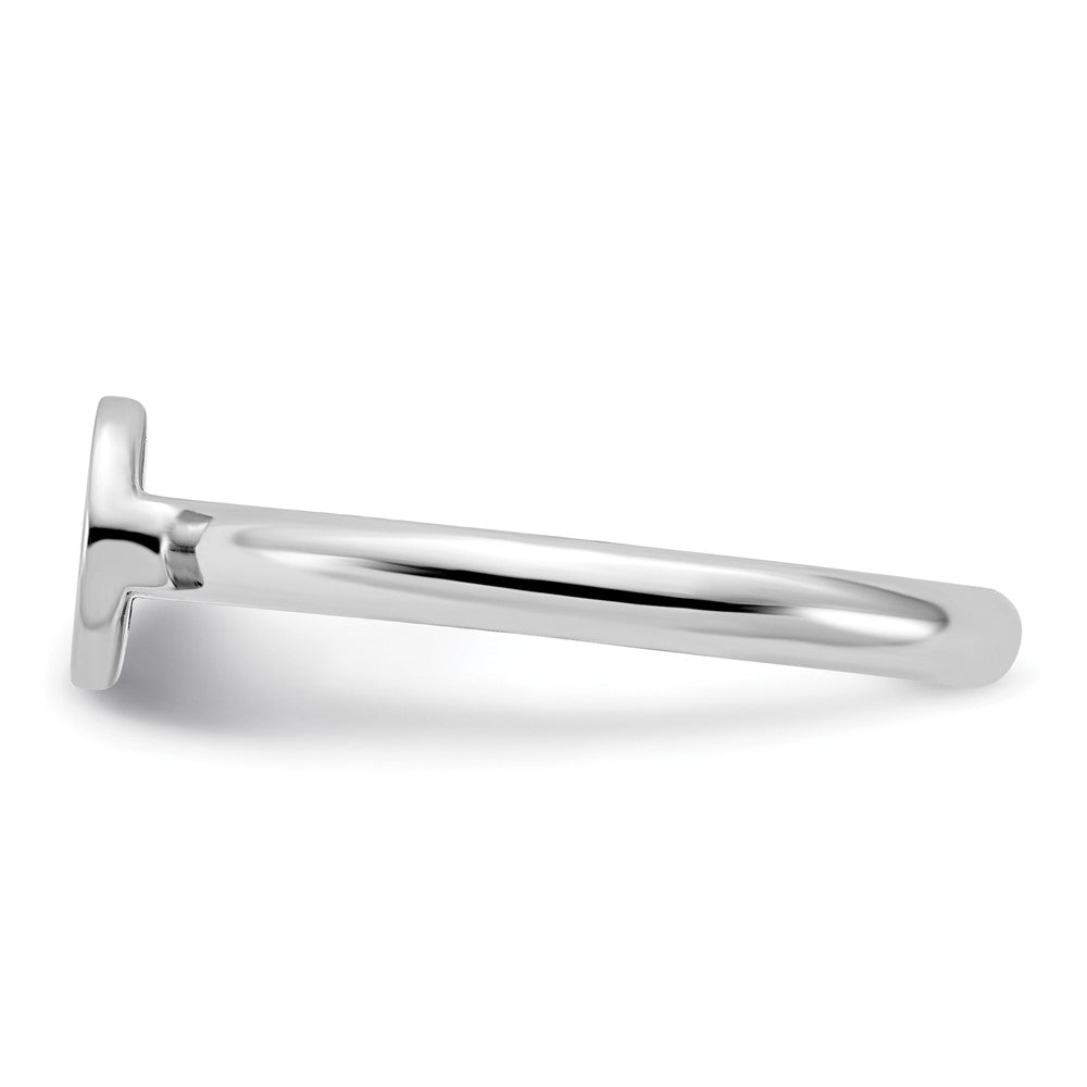 Sterling Silver Stackable Expressions Rhodium-plated O Ring Size -9