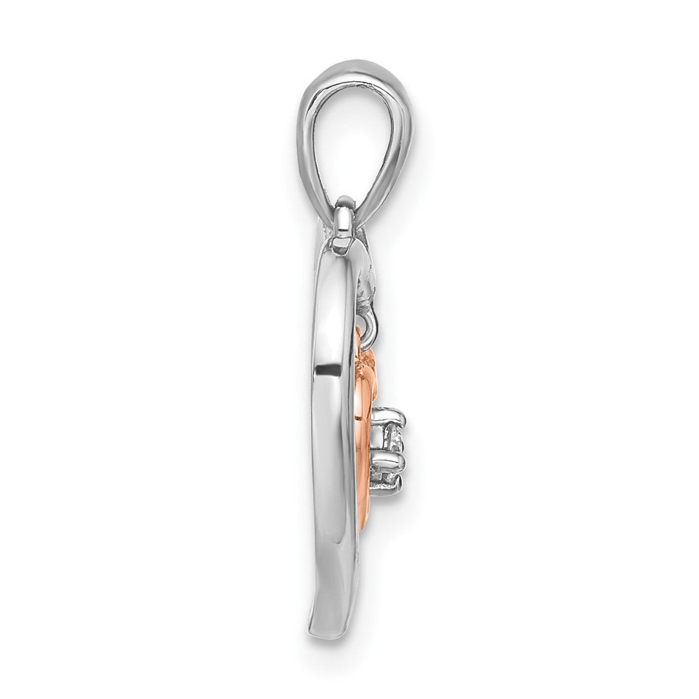 10k WG and RG Diamond Heart Pendant