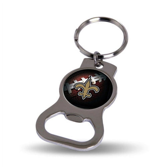 NFL New Orleans Saints Silver-tone Bottle Opener Key Ring by Rico Industries QGC6200
