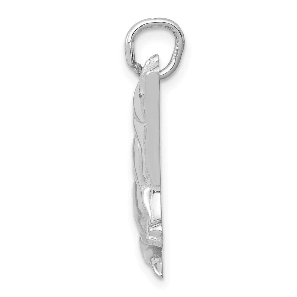 14k White Gold Wolf Charm