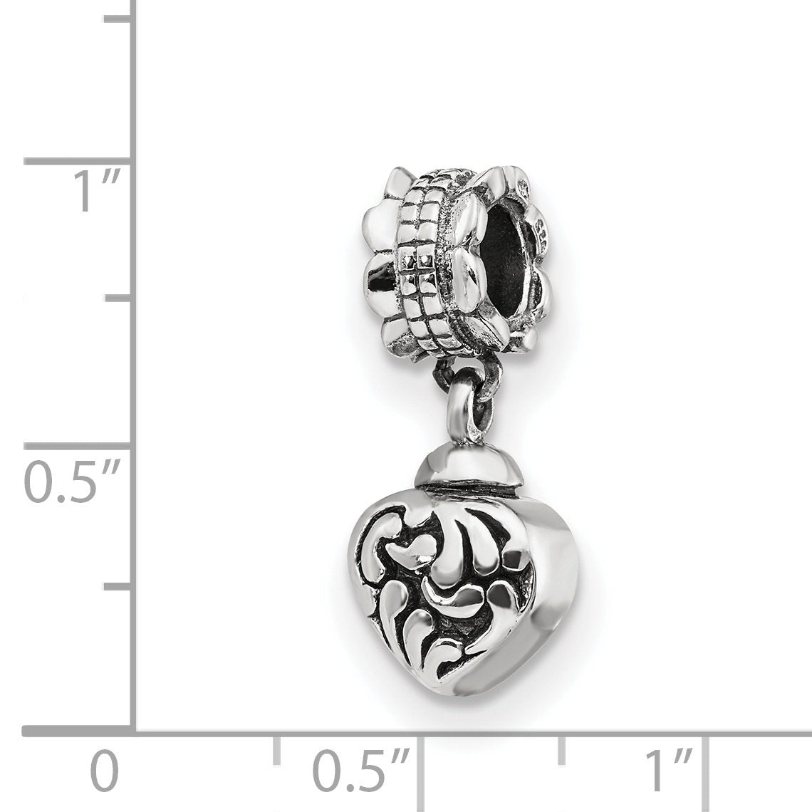 The Black Bow Sterling Silver Heart Ash Holder Bead Charm