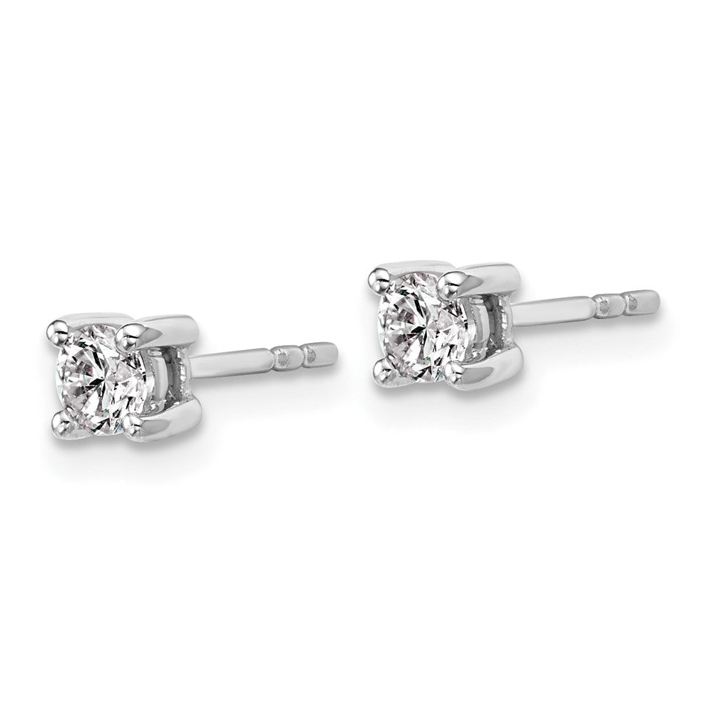 14k White Gold 3/8 ctw Lab Grown Diamond VS/SI+ G+ Round 4 Prong Heavy Wt. Stud Earrings