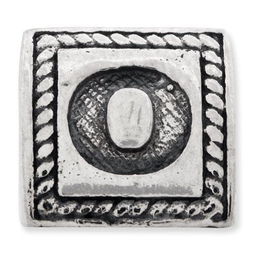 Reflection Beads QRS1429O Sterling Silver Letter O Triangle Block Bead