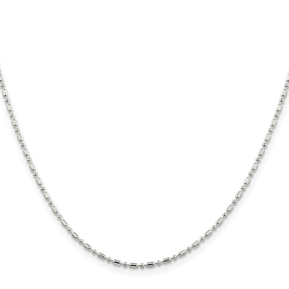 Sterling Silver 1.5mm Fancy Beaded Chain 24 Inches