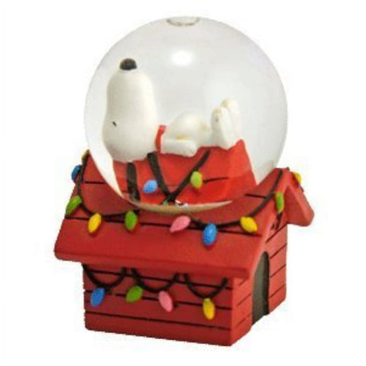 Peanuts Snoopy on Doghouse Mini Christmas Water Globe 2.7 Inch