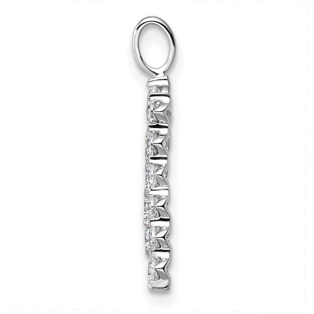True Origin 14k White Gold 5/8 carat Lab Grown Diamond VS DEF Alphabet M Pendant