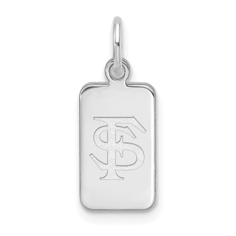Sterling Silver Rhodium Plated Florida State Univ XS FS Tag Charm