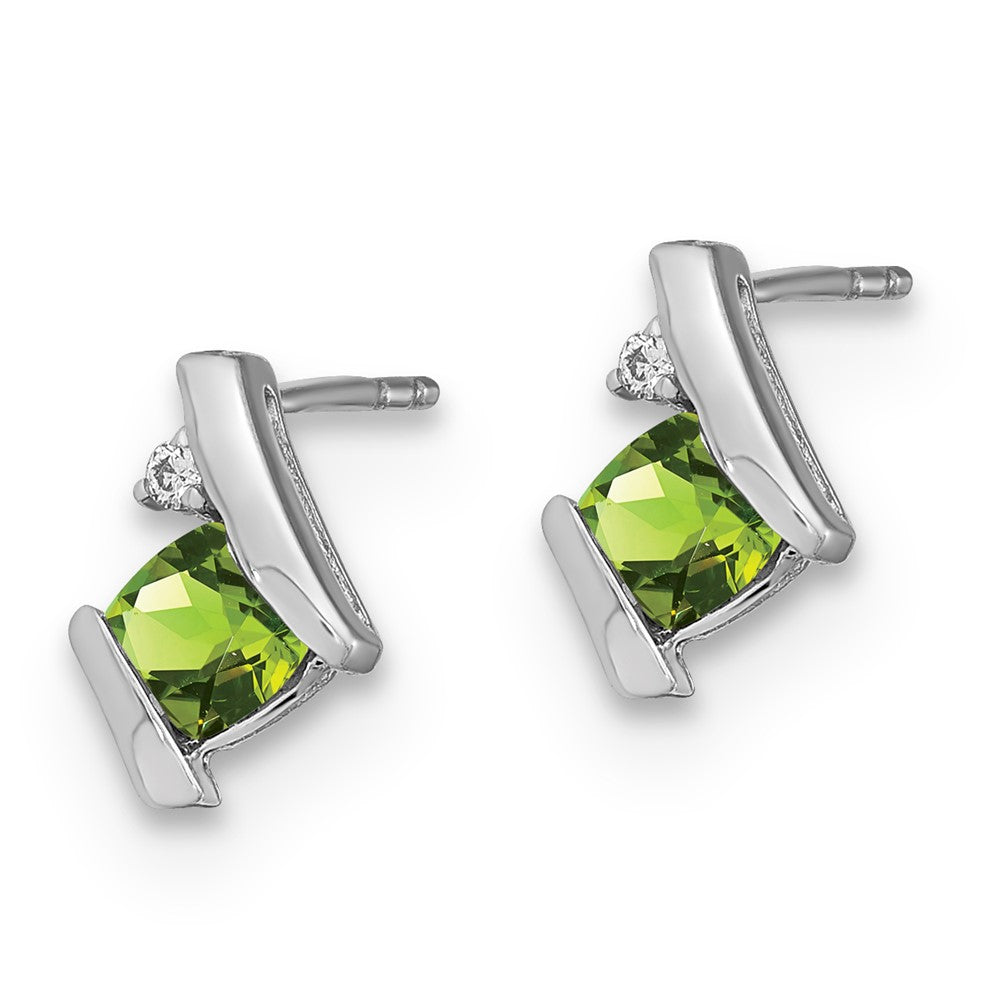 SS Peridot & Diamond Earrings