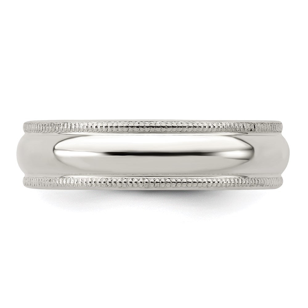 Sterling Silver 5mm Half Round Milgrain Size 8.5 Band